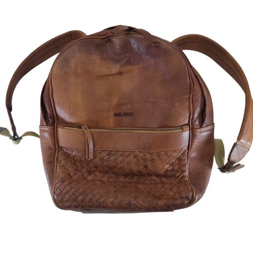 Sac à dos Paul Marius cuir tressé vintage - Label Emmaus - Modalova