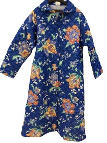 Robe de chambre matelassée vintage – Motif floral persan – Fabriquée en France – T. 38/40 - Label Emmaus - Modalova