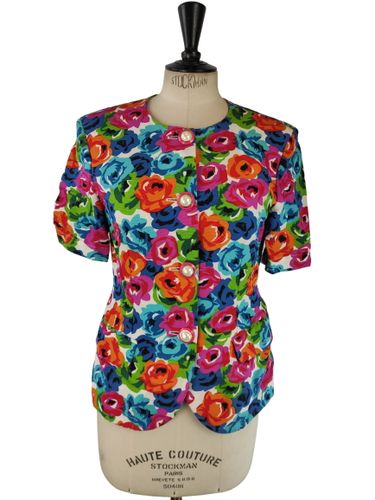 Seventy — Veste courte à manches courtes et imprimé floral pop — — Taille 40 IT (36 FR / S) Fabriqué en Italie - Label Emmaus - Modalova