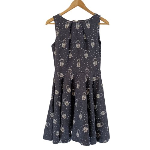 Robe Hiver marine à motifs poupées russes sans manches, Coupe évasée 38 estimé - Label Emmaus - Modalova