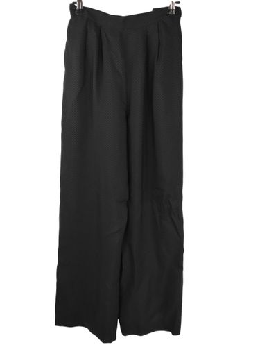 Pantalon large à pinces vintage taille haute en soie & laine — Fabriqué en Italie — Noir / foncé — Taille 36 FR (S) estimée - Label Emmaus - Modalova