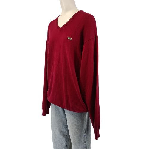 Pull 100 % pure laine col V taille 5 L crocodile brodé - Lacoste - Modalova