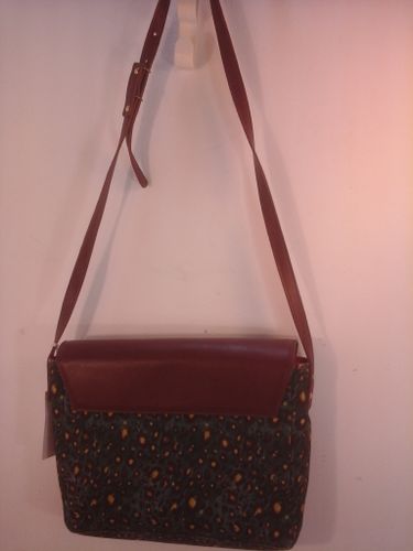Sac bandoulière cuir bordeaux et imprimé léopard - NEUF AVEC ÉTIQUETTE - Label Emmaus - Modalova