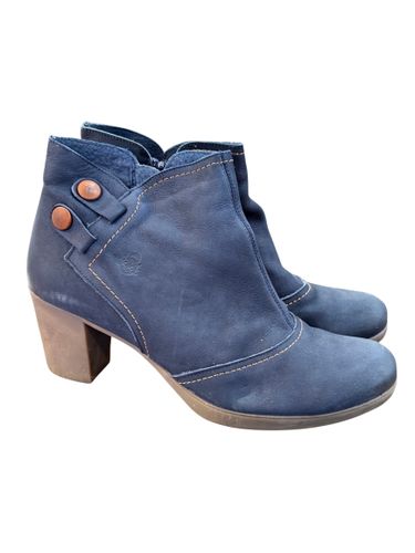 Bottines à talons en cuir marine - Fly London pointure 39 - Label Emmaus - Modalova