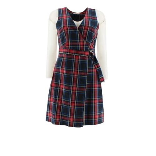 Robe portefeuille à carreaux - Taille 40 - Camaïeu - Modalova