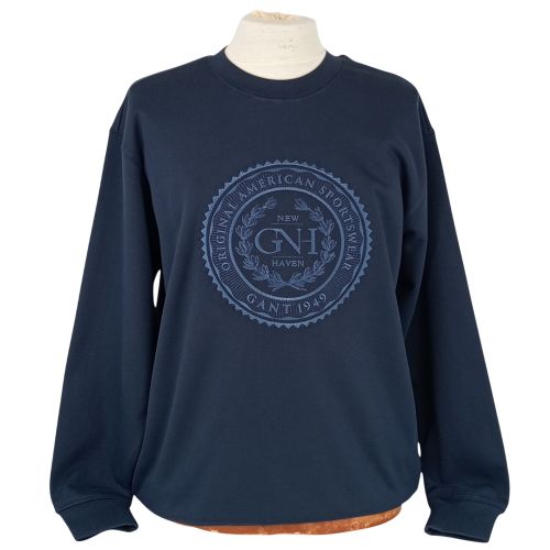 Sweat - manches longues - couleur marine - taille M (40) - Gant - Modalova
