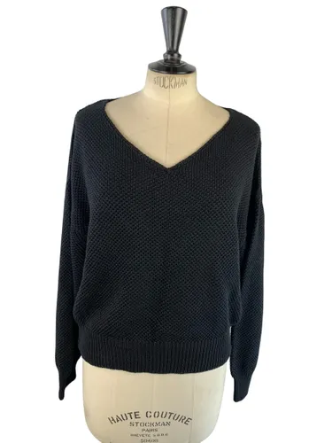 TStyle - Pull col V en maille piquée irisée lurex - Taille M - Label Emmaus - Modalova