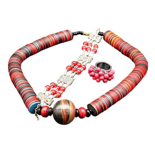 Ensemble rouge de 3 bijoux - Label Emmaus - Modalova
