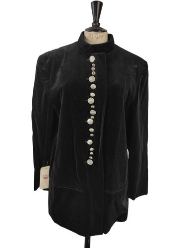 Veste longue bavaroise vintage en velours de coton — Boutons argentés originaux — Neuf avec étiquette — 40 - Label Emmaus - Modalova