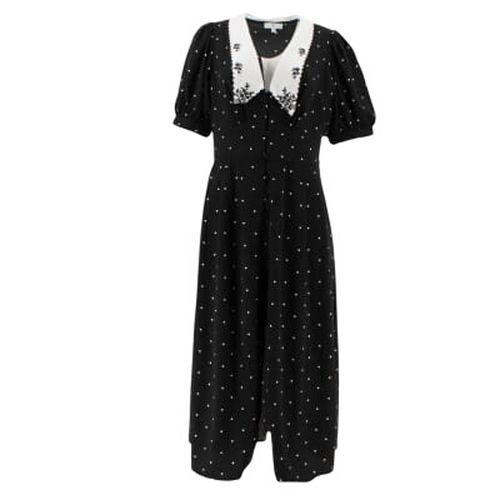 Robe noire imprimé pois - La Redoute - Taille 42 - Label Emmaus - Modalova
