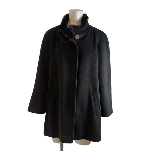 Manteau laine vierge 85 % col fourrure coupe évasée élégante taille 42 - Weill - Modalova