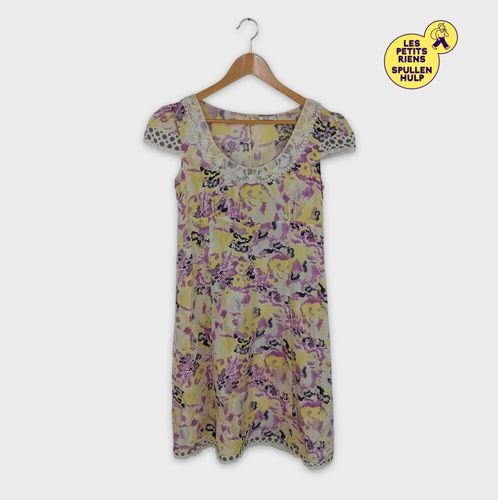 Robe fleurie jaune et violette Noa noa S  - Label Emmaus - Modalova