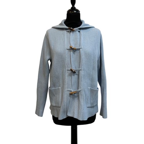 Gilet à capuche en maille côtelée ciel - Le Petit Baigneur - Modalova
