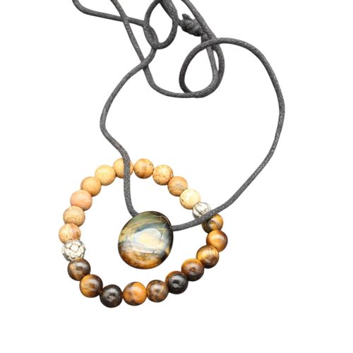 Collier et bracelet en pierre oeil de tigre - Label Emmaus - Modalova
