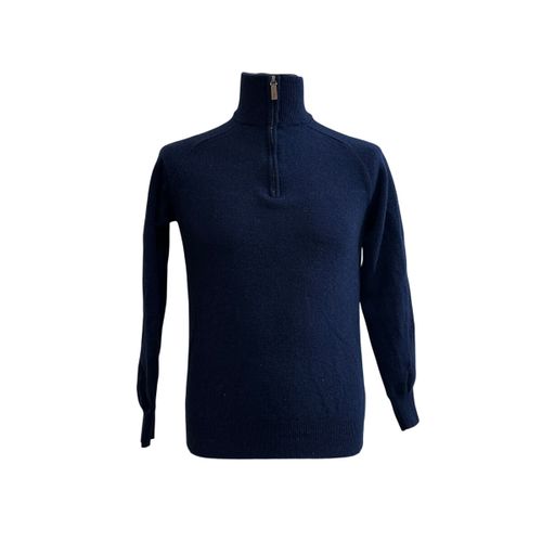 Pull col montant pure laine d'agneau marine - Bexley - Coupe standard - Taille M - Label Emmaus - Modalova