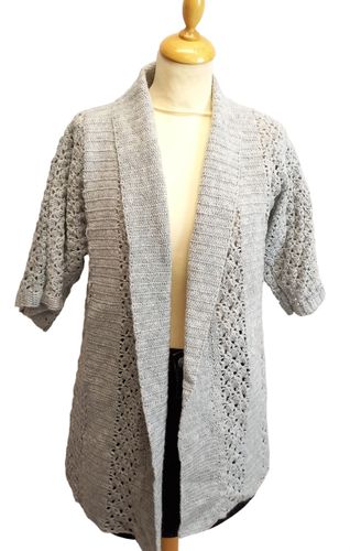 Gilet long ajouré manches courtes - Label Emmaus - Modalova