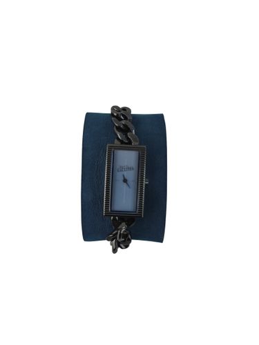 Jean-Paul Gaultier - Montre dame cadran rectangulaire et bracelet gourmette en acier marine — Réf. 8506303 — Avec coffret - Label Emmaus - Modalova