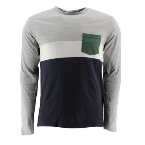 T-shirt à rayures tricolore gris/blanc/bleu - Basic Npo - Taille S - Label Emmaus - Modalova