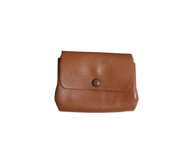 Petit porte-monnaie / porte-cartes double soufflet en cuir - Label Emmaus - Modalova