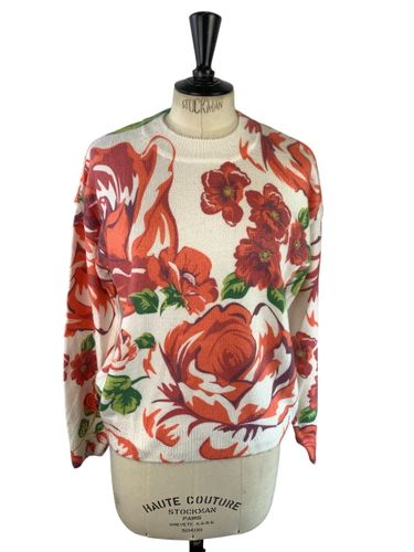Riu Paris - Pull col rond imprimé floral - Blanc - Neuf d'invendu Riu - Taille L - Label Emmaus - Modalova