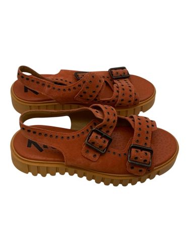 Sandales plateformes - modèle Kick Falk - cuir nubuck brique - pointure 41 - Kickers - Modalova