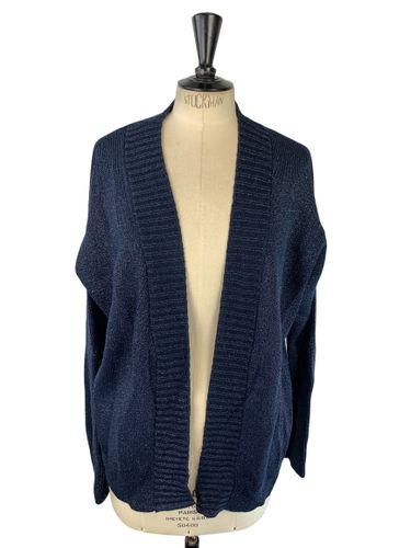 Riu Paris - Cardigan ouvert en maille lurex marine - Taille M/ L (estimé) - Label Emmaus - Modalova