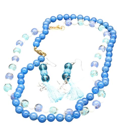Colliers en perles de verre et boucles d'oreille - Label Emmaus - Modalova