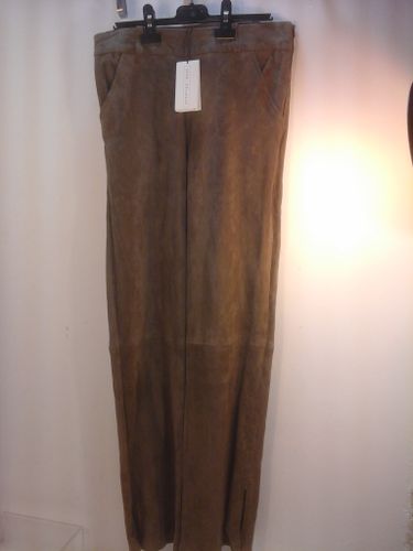Pantalon velours cuir ANNE DELAIGUE unique T 38 - Label Emmaus - Modalova