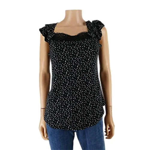 Débardeur noir imprimé pois - Taille 2 - Lewinger - Modalova