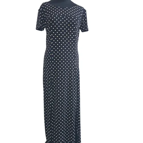 Robe longue Joseph Ribkoff à pois blancs — dos nu drapé — taille 42 - Label Emmaus - Modalova