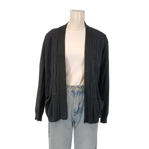 Cardigan anthracite col châle maille fine poches taille 1 S - Sandro - Modalova