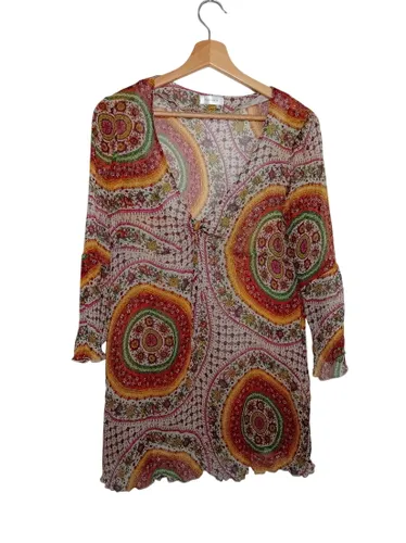 Blouse Fluide En Soie Motifs Psychédéliques (V3717) - Label Emmaus - Modalova