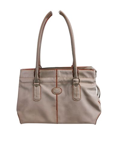 Sac cabas Tod’s gris cuir finitions orange 40x26 cm - Label Emmaus - Modalova