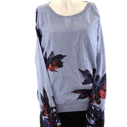 Pull léger, chiné et motif floral - - T.L - one step - Modalova