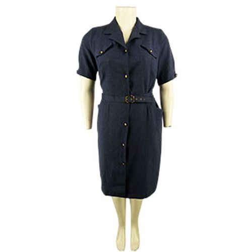 Robe chiné à boutons / ceinture - Taille 46 - Daxon - Modalova