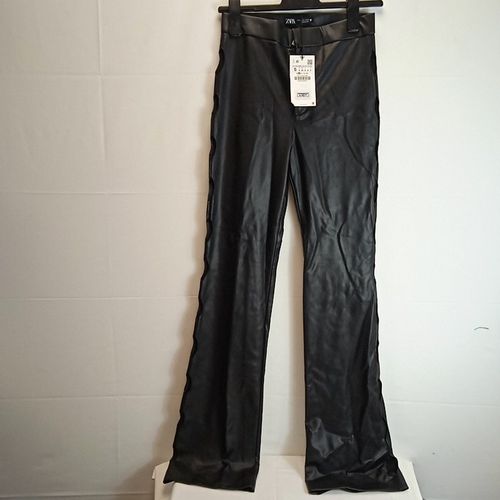 Pantalon évasé similicuir de Taille S - Zara - Modalova