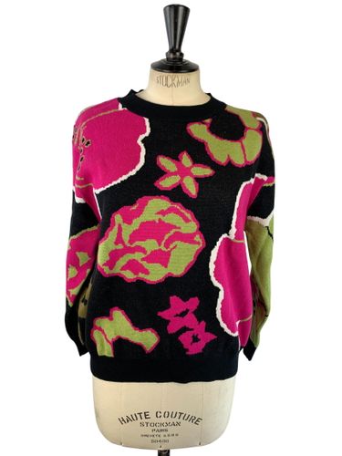 Riu Paris - Pull col rond jacquard floral grands motifs - Neuf d'invendu Riu Paris - Taille L (estimé) - Fuchsia - Modalova