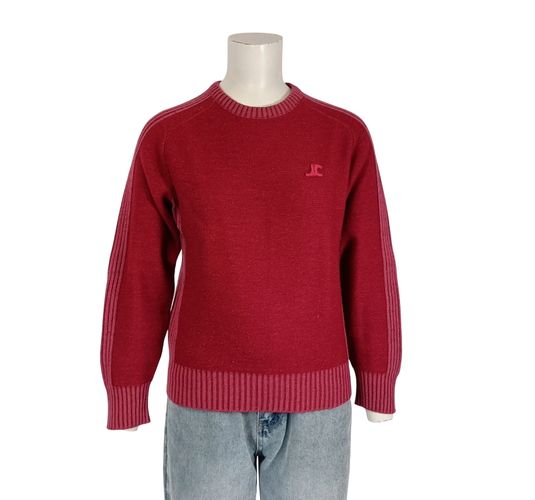 Pull chiné Jean Cévenne laine 62 % col rond manches longues maille côtelée taille 2 - Label Emmaus - Modalova