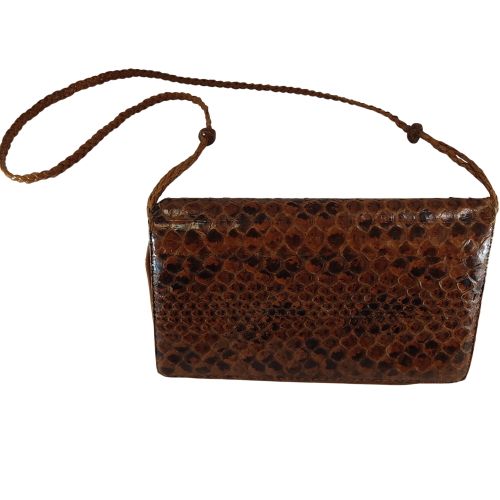 Sac bandoulière vintage effet python porte-cartes - Label Emmaus - Modalova