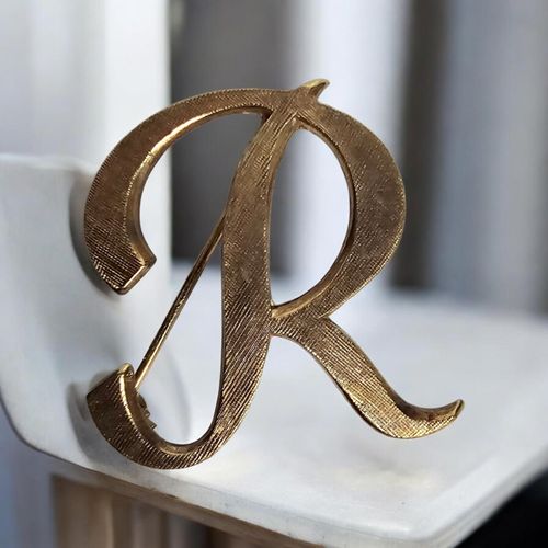 Broche en 333 100% vintage Lettre * R * - Label Emmaus - Modalova