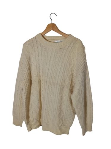 Pull Maille Torsadée Crème New Fast (V3824) - Label Emmaus - Modalova