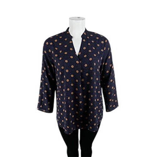 Blouse bleu imprimé pois - Taille 50 - Blancheporte - Modalova