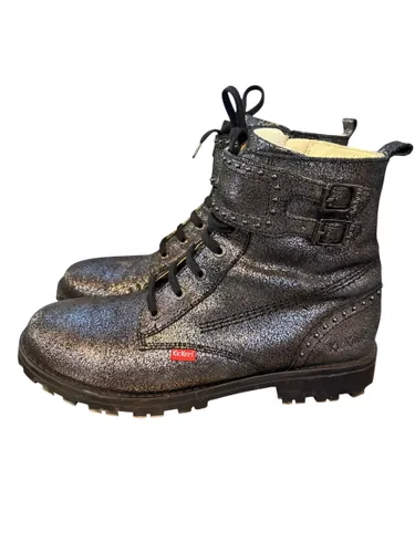Bottines montantes en cuir pailleté noir/ — Pointure 38 - Kickers - Modalova
