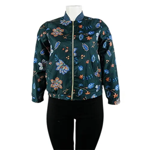 Veste verte imprimé fleurs - Taille 42/44 - Balsamik - Modalova