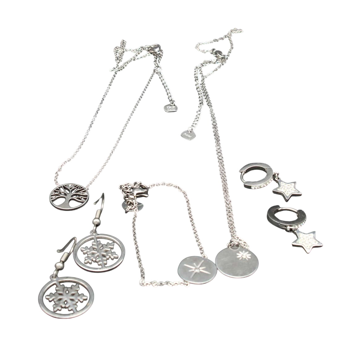 Collier bracelet boucles d'oreille en acier - Label Emmaus - Modalova