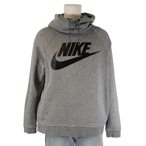 Sweat à capuche chiné logo noir poche kangourou coton mélangé taille M - Nike - Modalova