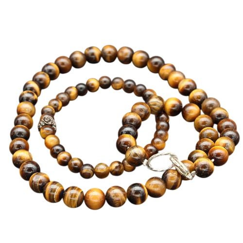Collier et bracelet en pierre oeil de tigre - Label Emmaus - Modalova
