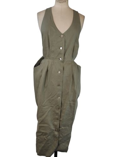 Robe chasuble vintage 100% lin vert Made in France - 36 FR (estimée) - Cerruti - Modalova