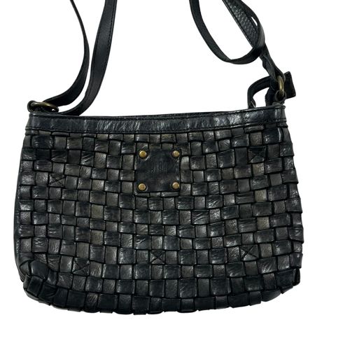 Sac bandoulière Biba en cuir tressé , /anthracite - Label Emmaus - Modalova
