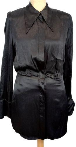 Robe chemise noire "MNG" T s - Label Emmaus - Modalova